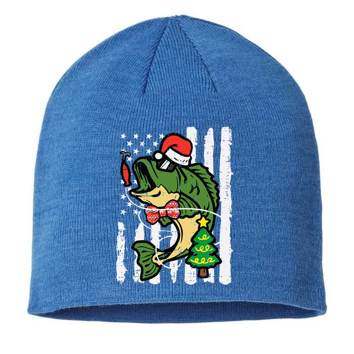 Christmas Bass Fish Us Flag Xmas Patriot Sustainable Beanie