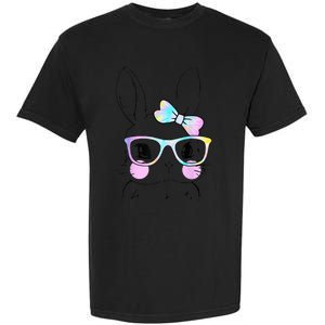 Cute Bunny Face Tie Dye Glasses Easter Day Garment-Dyed Heavyweight T-Shirt