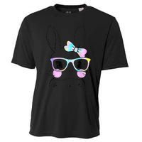 Cute Bunny Face Tie Dye Glasses Easter Day Cooling Performance Crew T-Shirt