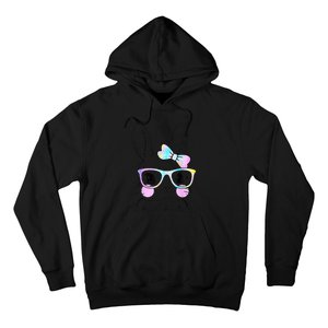 Cute Bunny Face Tie Dye Glasses Easter Day Hoodie