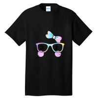 Cute Bunny Face Tie Dye Glasses Easter Day Tall T-Shirt