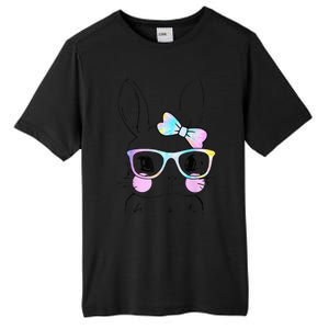 Cute Bunny Face Tie Dye Glasses Easter Day Tall Fusion ChromaSoft Performance T-Shirt