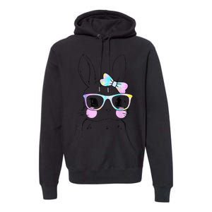 Cute Bunny Face Tie Dye Glasses Easter Day Premium Hoodie