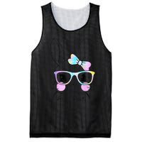 Cute Bunny Face Tie Dye Glasses Easter Day Mesh Reversible Basketball Jersey Tank