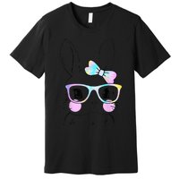 Cute Bunny Face Tie Dye Glasses Easter Day Premium T-Shirt