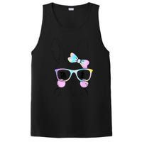 Cute Bunny Face Tie Dye Glasses Easter Day PosiCharge Competitor Tank