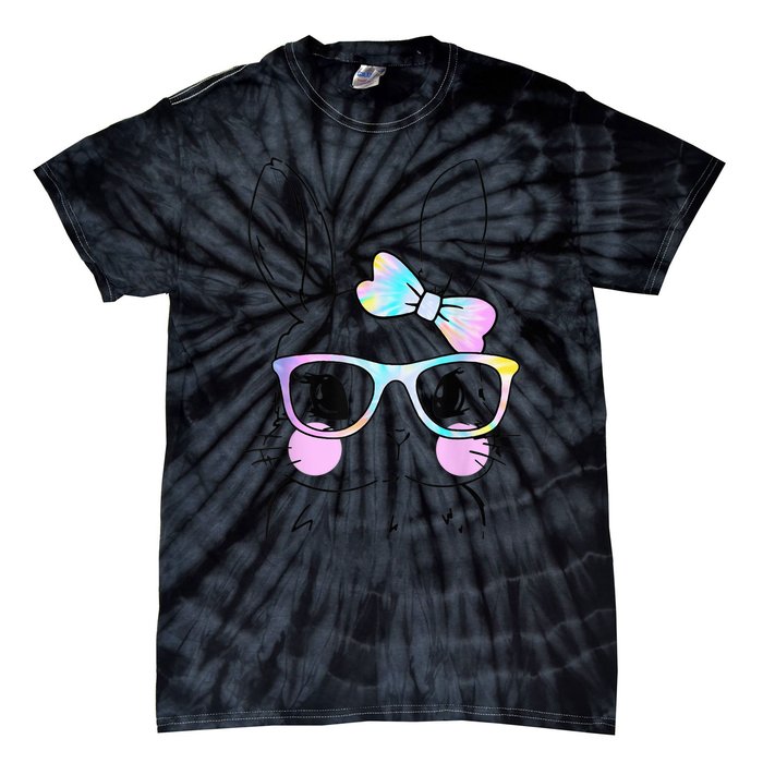 Cute Bunny Face Tie Dye Glasses Easter Day Tie-Dye T-Shirt