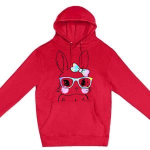 Cute Bunny Face Tie Dye Glasses Easter Day Premium Pullover Hoodie