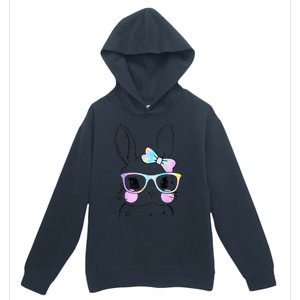 Cute Bunny Face Tie Dye Glasses Easter Day Urban Pullover Hoodie