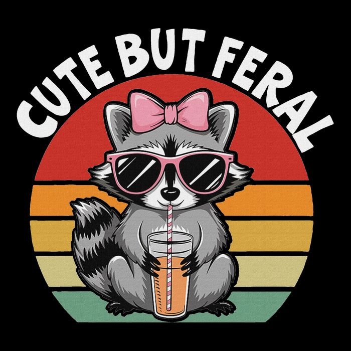Cute But Feral Funny Colorful Racoon With Sunglasses Racoon Backpack