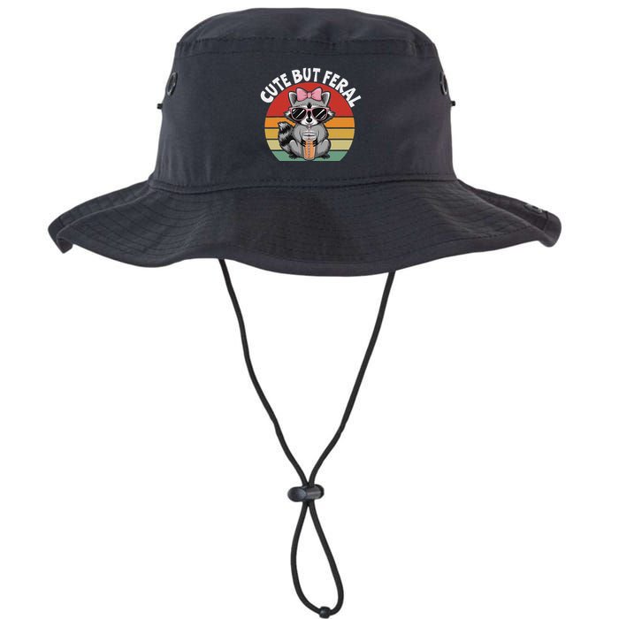 Cute But Feral Funny Colorful Racoon With Sunglasses Racoon Bucket Hat