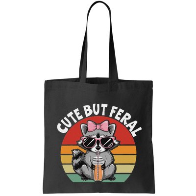 Cute But Feral Funny Colorful Racoon With Sunglasses Racoon Bag