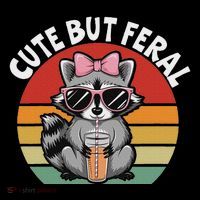 Cute But Feral Funny Colorful Racoon With Sunglasses Racoon Magnet