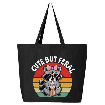 Cute But Feral Funny Colorful Racoon With Sunglasses Racoon 25L Jumbo Tote