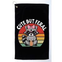 Cute But Feral Funny Colorful Racoon With Sunglasses Racoon Golf Towel