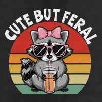 Cute But Feral Funny Colorful Racoon With Sunglasses Racoon Golf Towel