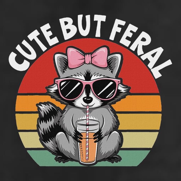 Cute But Feral Funny Colorful Racoon With Sunglasses Racoon Golf Towel