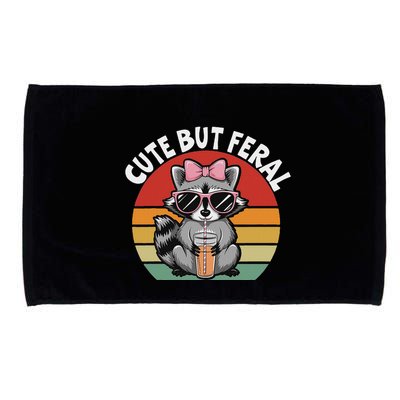 Cute But Feral Funny Colorful Racoon With Sunglasses Racoon Microfiber Hand Towel