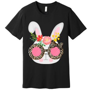 Cute Bunny Face Leopard Glasses Easter For Women Teen Premium T-Shirt