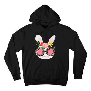 Cute Bunny Face Leopard Glasses Easter For Women Teen Tall Hoodie