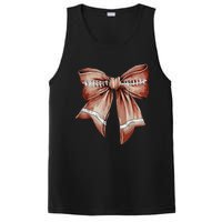 Coquette Bow Funny Football Lover Game Day Football Mom Mama Gift PosiCharge Competitor Tank