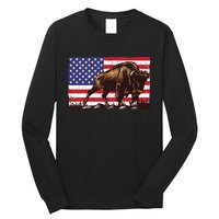 Cute Bison For Men Women Kids Buffalo Bison Lovers Long Sleeve Shirt