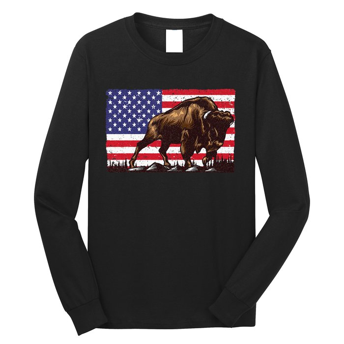 Cute Bison For Men Women Kids Buffalo Bison Lovers Long Sleeve Shirt