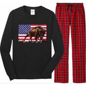 Cute Bison For Men Women Kids Buffalo Bison Lovers Long Sleeve Pajama Set