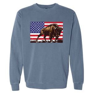 Cute Bison For Men Women Kids Buffalo Bison Lovers Garment-Dyed Sweatshirt