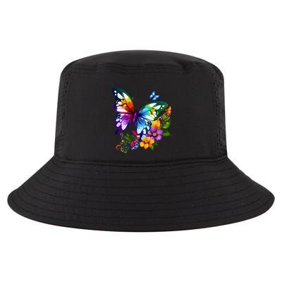 Colorful Butterfly Floral Cool Comfort Performance Bucket Hat