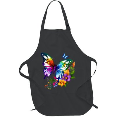 Colorful Butterfly Floral Apron