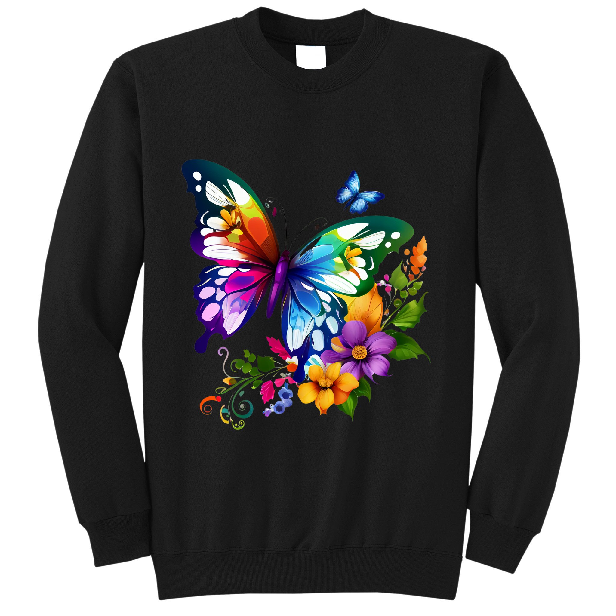 Colorful Butterfly Floral Sweatshirt