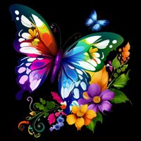 Colorful Butterfly Floral Sweatshirt