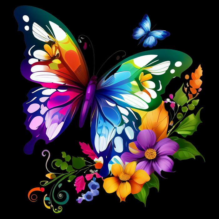 Colorful Butterfly Floral Sweatshirt