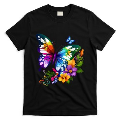 Colorful Butterfly Floral T-Shirt