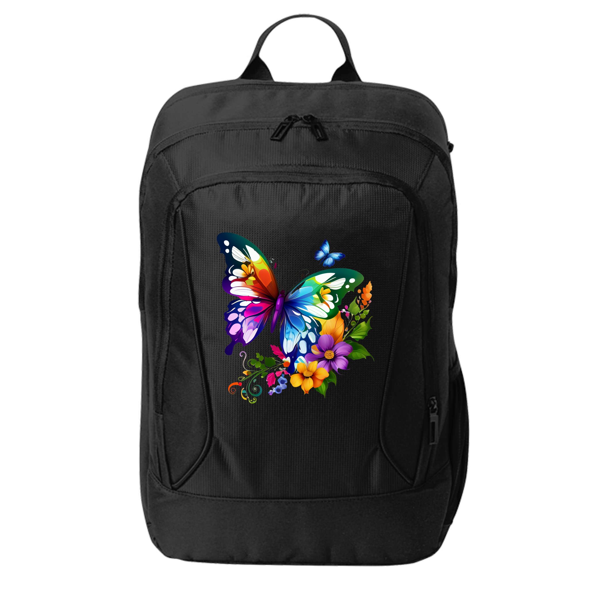 Colorful Butterfly Floral City Backpack