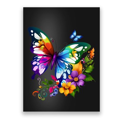 Colorful Butterfly Floral Poster