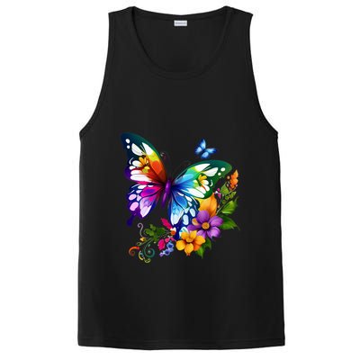Colorful Butterfly Floral PosiCharge Competitor Tank