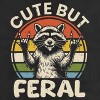 Cute But Feral Funny Raccoon Cool Comfort Performance Bucket Hat