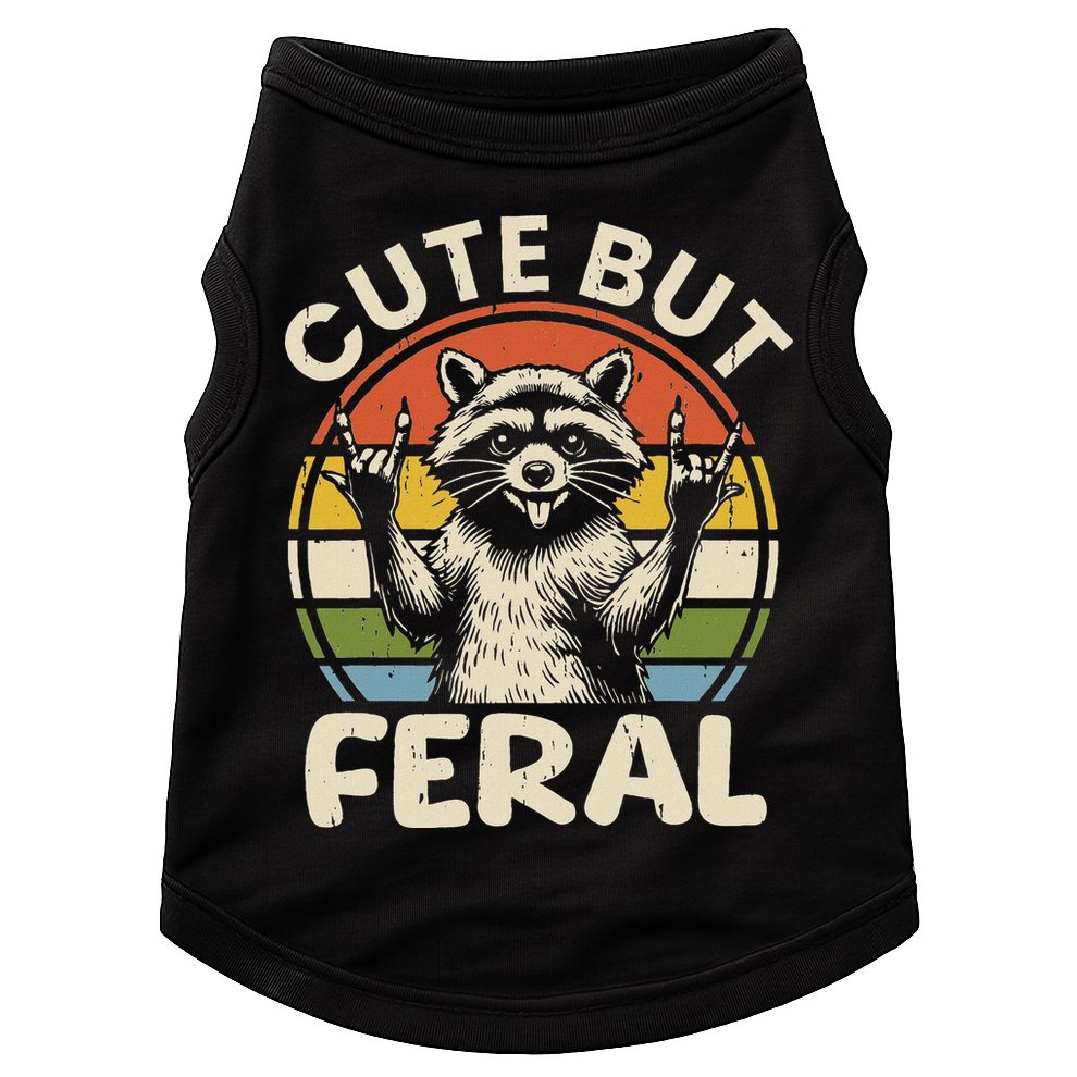 Cute But Feral Funny Raccoon Doggie Tank