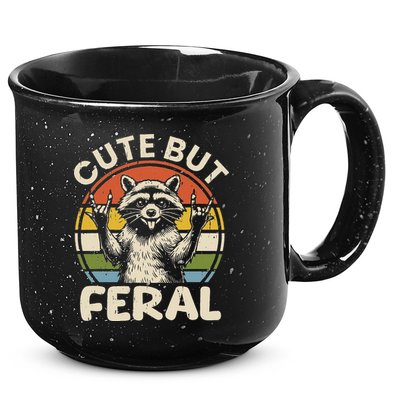 Cute But Feral Funny Raccoon 15oz Campfire Ceramic Mug