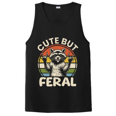 Cute But Feral Funny Raccoon PosiCharge Competitor Tank