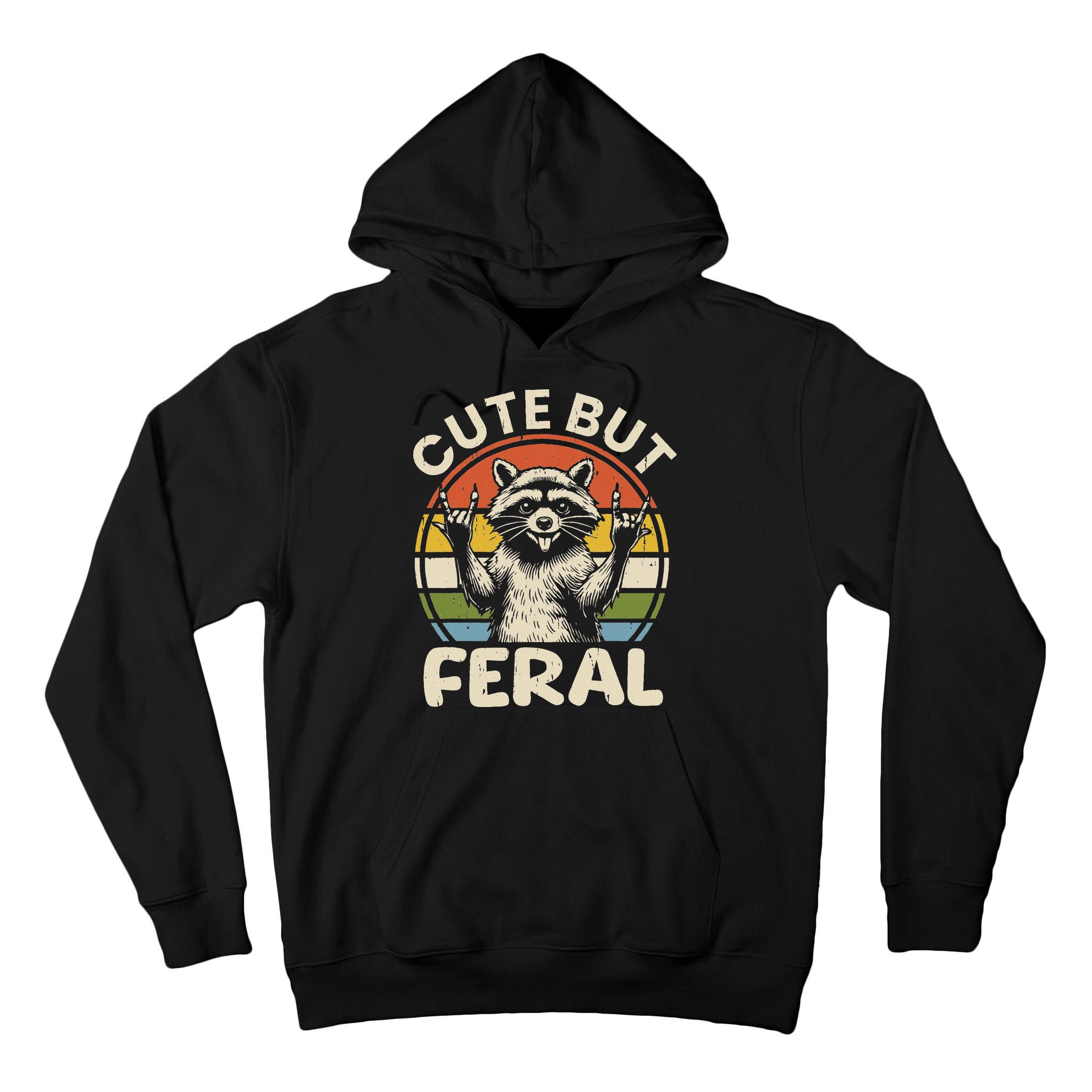 Cute But Feral Funny Raccoon Tall Hoodie