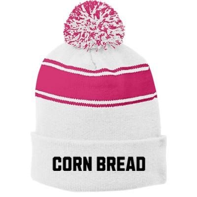 Corn Bread Funny Costume Halloween Stripe Pom Pom Beanie