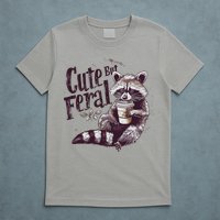 Cute But Feral Funny Raccoon T-Shirt