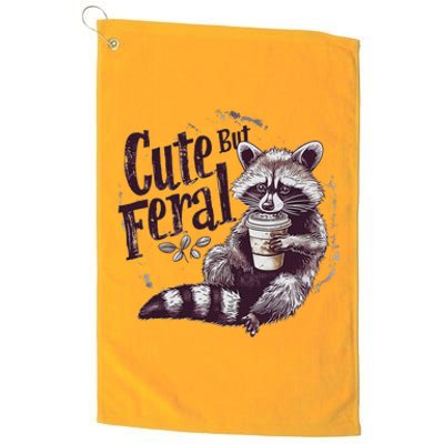 Cute But Feral Funny Raccoon Platinum Collection Golf Towel