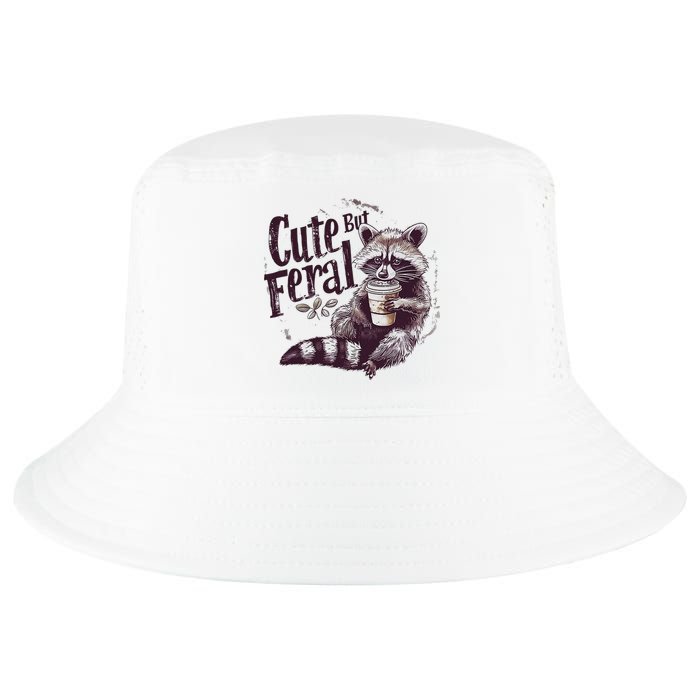 Cute But Feral Funny Raccoon Cool Comfort Performance Bucket Hat