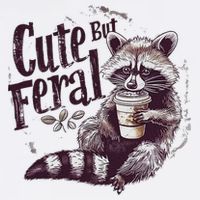 Cute But Feral Funny Raccoon Cool Comfort Performance Bucket Hat