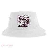 Cute But Feral Funny Raccoon Sustainable Bucket Hat