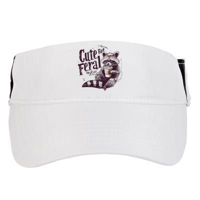 Cute But Feral Funny Raccoon Adult Drive Performance Visor